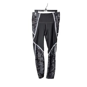 Under Armour Leggings Womens Small Black Gray Printed Compression‎ Athletic Gym